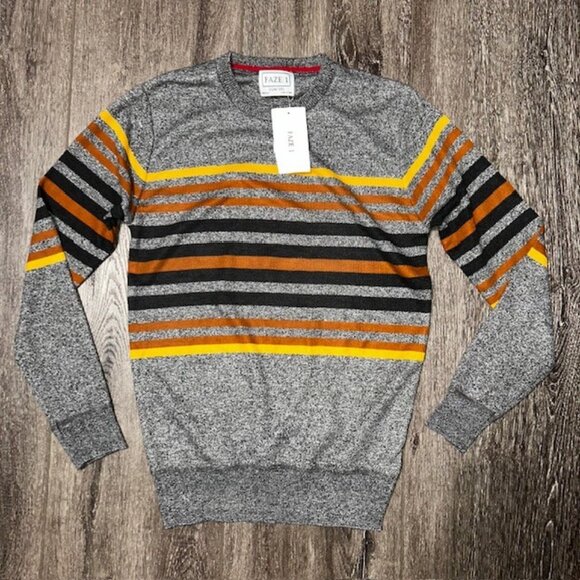 FAZE 1 Boys Youth Large (14/16) Brown And Tan Pullover Sweater Brand NEW NWT - Picture 1 of 3